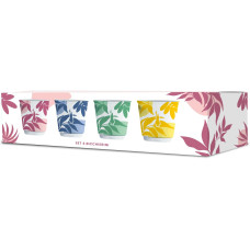 Bialetti Set 4 Becher 80 ml, 1 Stück, Mehrfarbig