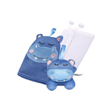 Tryco Baby-Waschlappen Badeset Hippo Hey Blau