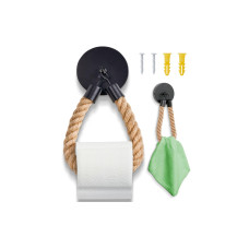 Hennez Toilettenpapierhalter Nature/Schwarz