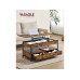 VASAGLE Couchtisch 100 x 50 cm, Braun/Schwarz VASAGLE Couchtisch 100 x 50 cm, Braun/Schwarz