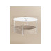 VASAGLE Couchtisch 75 x 45 cm, Beige/Weiss