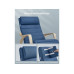 Songmics Schaukelstuhl Metall/Schaumstoff, Blau