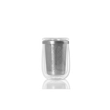 AdHoc Tee-Set Fusion Glass 400 ml, 1 Stück, Silber/Transparent