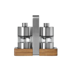 AdHoc Salz- und Pfeffermühle Menage Minimill 5 cm, Braun/Silber