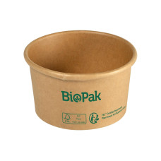 BioPak Salat-Schale Ronda 190 ml, Braun, 25 Stück