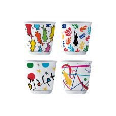 Bialetti Kaffeebecher Arte 80 ml, 4 Stück, Mehrfarbig