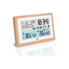 ADE Wetterstation mit Funk-Aussensensor Holz-Weiss