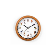 EASYmaxx Wanduhr mit 12 Singvogelstimmen, Ø 25 cm Braun