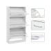 VASAGLE Schuhschrank  mit 3 Klappen aus Spanplatte, Weiss