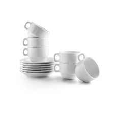 Ibili Tassen + Unterteller-Set 80 ml, 6 Stück, Weiss Ibili Tassen + Unterteller-Set 80 ml, 6 Stück, Weiss