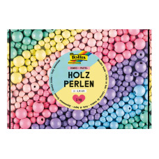 Folia Holzperlen Jumbo Mehrfarbig, 1 kg