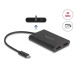 Delock Multiadapterkabel USB-C zu 2 x DisplayPort 4K 60Hz Schwarz
