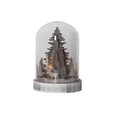 Star Trading Schneekugel Kupol Winterwald, 17.5 cm, Braun