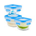 Emsa Vorratsbehälter Clip & Close Eco 3-teilig, Blau/Transparent