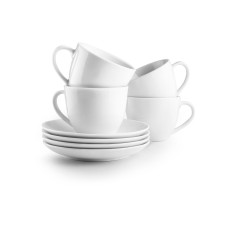Ibili Tassen-Set mit Unterteller Castilla 310 ml, 4 Stück, Weiss Ibili Tassen-Set mit Unterteller Castilla 310 ml, 4 Stück, Weiss