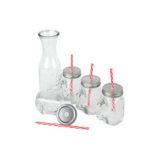 alpina Trinkglas mit Halm und Karaffe 420 ml, 1 Stück, Transparent alpina Trinkglas mit Halm und Karaffe 420 ml, 1 Stück, Transparent
