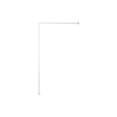 MSV Duschvorhangstange 3-teilig 80 x 2.5 cm, Weiss