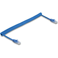 Delock RJ45 Spiralkabel Stecker zu Stecker Cat 6, UTP, 1.8 m, Blau Delock RJ45 Spiralkabel Stecker zu Stecker Cat 6, UTP, 1.8 m, Blau