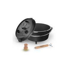 Gusskoenig Dutch Oven Set 9 l mit Deckelheber, Bürste Gusskoenig Dutch Oven Set 9 l mit Deckelheber, Bürste