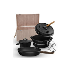 Gusskoenig Gusseisen Set Holzbox 8-teilig Gusskoenig Gusseisen Set Holzbox 8-teilig