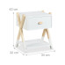 relaxdays Nachttisch für Kinder mit Schublade 34 x 42 cm