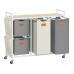 VASAGLE Wäschekorb  mit 4 Körben 150 l, Beige/Taubengrau/Weiss