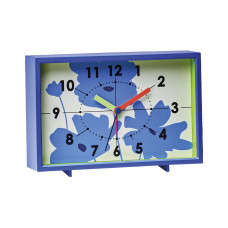 Chic Mic Tischuhr Vintage Clock-transcience of flower Weiss/Blau