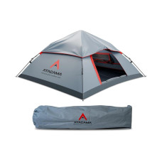 Atacama Wurfzelt Pop Up 3 Personen Dunkelgrau-Rot