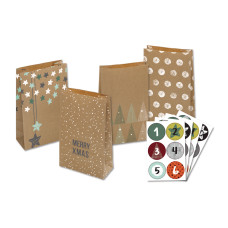 Folia Adventskalender Papiertüten Nature Folia Adventskalender Papiertüten Nature