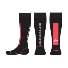 Heat Experience Beheizbare technische Socken mit Batterien - Rot/Schwarz L