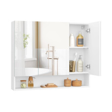 VASAGLE Spiegelschrank Weiss, 90 x 16.5 x 75 cm