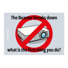 Swissmeme Sticker «Beamer breaks down» 7.4 x 7.4 cm