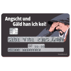 Swissmeme Kreditkarten-Sticker Angscht und Gäld, 8.4 x 5.3 cm