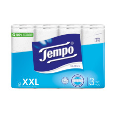 Tempo Toilettenpapier Classic 24 Rollen, 3-lagig, Weiss Tempo Toilettenpapier Classic 24 Rollen, 3-lagig, Weiss