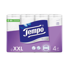 Tempo Toilettenpapier Premium XXL 24 Rollen, 4-lagig, Weiss Tempo Toilettenpapier Premium XXL 24 Rollen, 4-lagig, Weiss