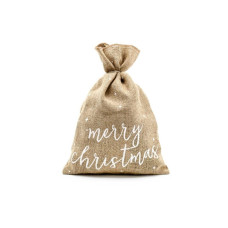 Partydeco Geschenkbeutel Merry Christmas Beige/Weiss