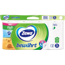 Zewa Toilettenpapier Bewährt mit Strohzellstoff weiss, 8 Rollen