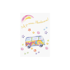 ABC Abschiedskarte Hippiebus B6