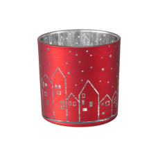 Boltze Weihnachtswindlicht Little Town Glas, 15 x 15 cm Boltze Weihnachtswindlicht Little Town Glas, 15 x 15 cm