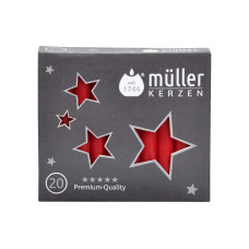 müller Kerzen Baumkerze Rot, 20 Stück müller Kerzen Baumkerze Rot, 20 Stück