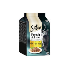 Sheba Nassfutter Gelee mit Truthahn, Huhn und Geflügel, 6 x 50g Sheba Nassfutter Gelee mit Truthahn, Huhn und Geflügel, 6 x 50g