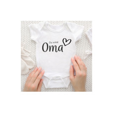 Trendcompany Babybody Du wirst Oma, 62/68, Weiss