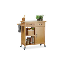 relaxdays Küchenwagen 85.5 x 89.5 x 36 cm, Braun/Grau