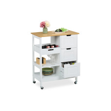 relaxdays Küchenwagen 85 x 68.5 x 38.5 cm, Weiss