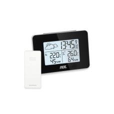 ADE Wetterstation mit Funk-Aussensensor mit DCF-Funkuhr, Schwarz ADE Wetterstation mit Funk-Aussensensor mit DCF-Funkuhr, Schwarz