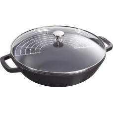 Staub Wok mit Glasdeckel 30 cm, Schwarz, 4.4 l Staub Wok mit Glasdeckel 30 cm, Schwarz, 4.4 l