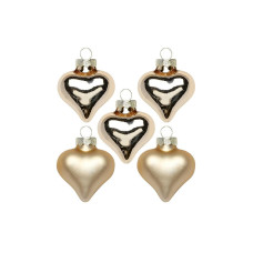 INGES CHRISTMAS DECOR Herz Brokatgold 4 cm 8 Stück INGES CHRISTMAS DECOR Herz Brokatgold 4 cm 8 Stück