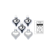 INGES CHRISTMAS DECOR Herz Frosty Silver 4 cm 8 Stück INGES CHRISTMAS DECOR Herz Frosty Silver 4 cm 8 Stück