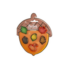 Decora Guetzli-Ausstecher Herbst 6 Stück, Dunkelbraun/Grün/Rot Decora Guetzli-Ausstecher Herbst 6 Stück, Dunkelbraun/Grün/Rot