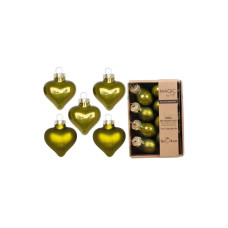 INGES CHRISTMAS DECOR Weihnachtskugel Herz 8 Stück, Olivgrün INGES CHRISTMAS DECOR Weihnachtskugel Herz 8 Stück, Olivgrün